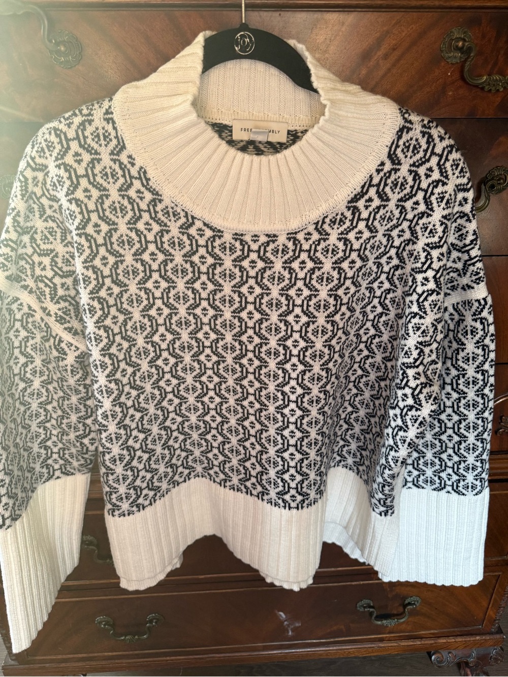 Ivory & Black Cowl Sweater